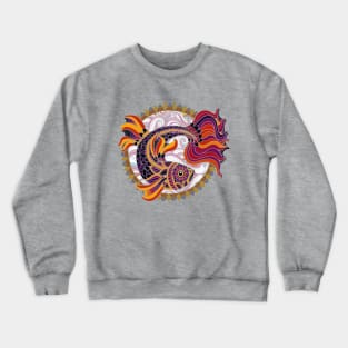 Artistic Fish Design Crewneck Sweatshirt